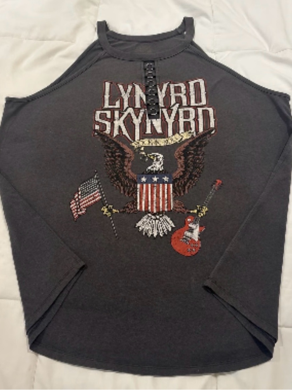 Torrid Lynyrd Skynyrd Graphic Tank Top  D Ring accents in Vintage Black size 5X